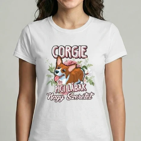 Női Imperial póló - Floral corgie