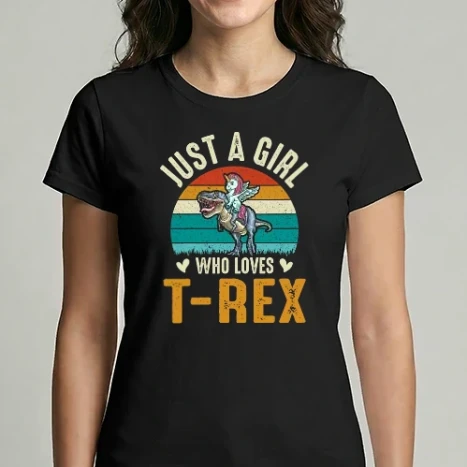 Női Imperial póló - Csak egy lány, aki szereti a t-rexet