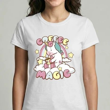 Női Imperial póló - COFFEE MAGIC UNICORN