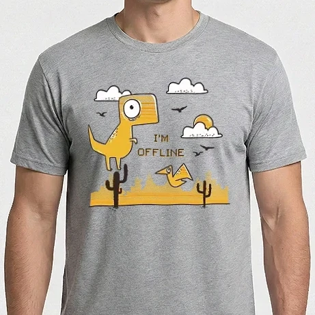Férfi Imperial póló - T-rex Chrome - I am offline