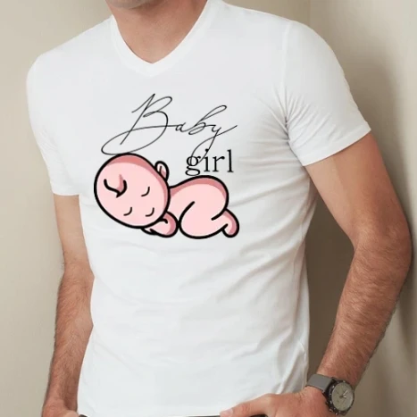 Férfi prémium fit V-nyakú póló - baby girl
