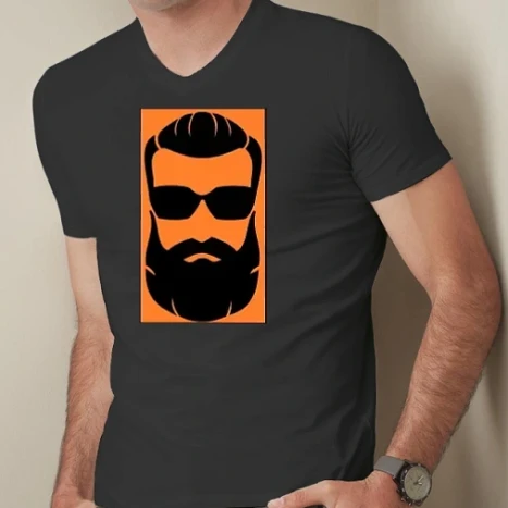 Férfi prémium fit V-nyakú póló - orange beard