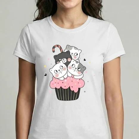 Női Imperial póló - Cat on Cupcake