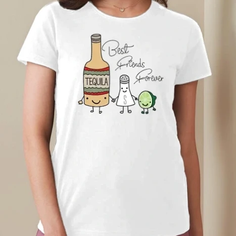 Női prémium kerek nyakú póló  - Legjobb barátok (tequila)