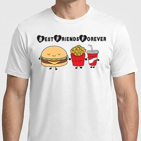 Férfi Imperial póló - Legjobb barátok (Hamburger)