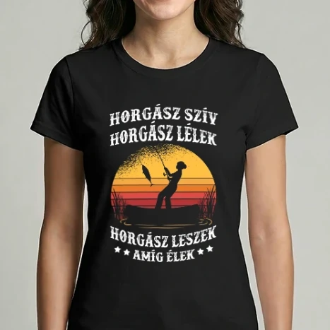 Női Imperial póló - Horgász szív Horgász lélek női