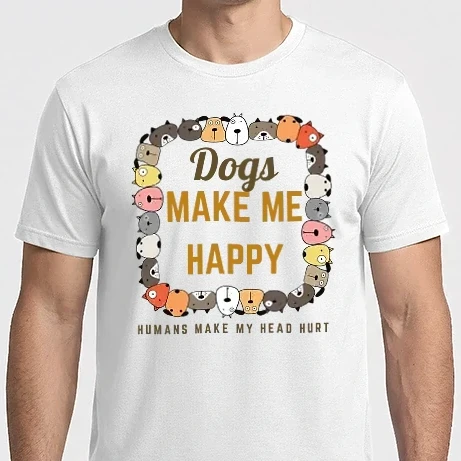 Férfi Imperial póló - dogs make me happy humans make my head hurt