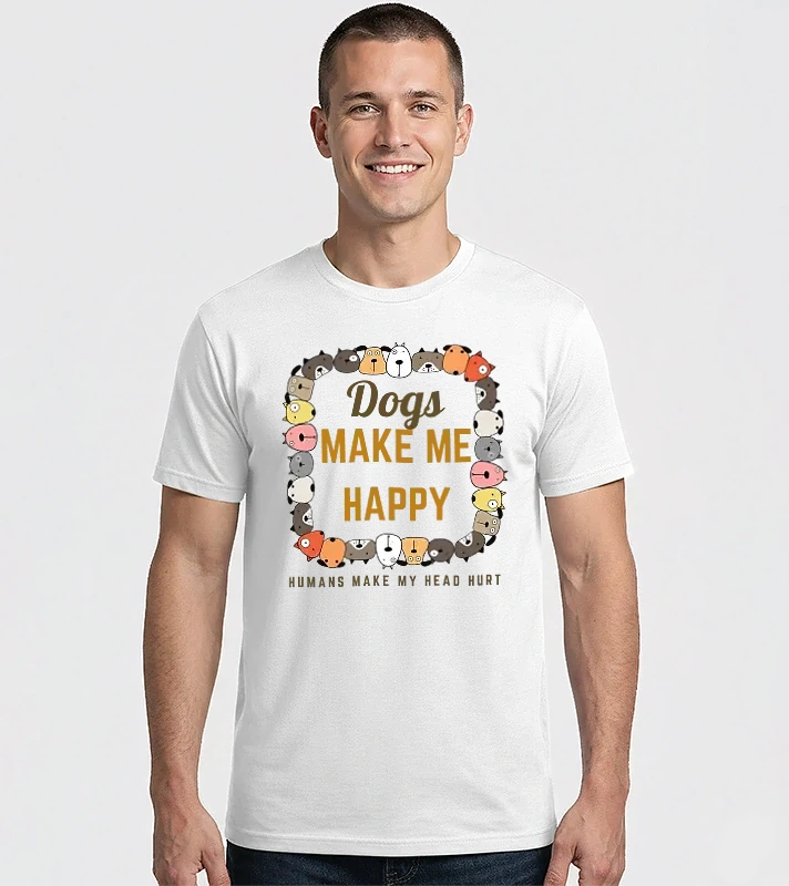 dogs make me happy humans make my head hurt – Férfi Imperial póló