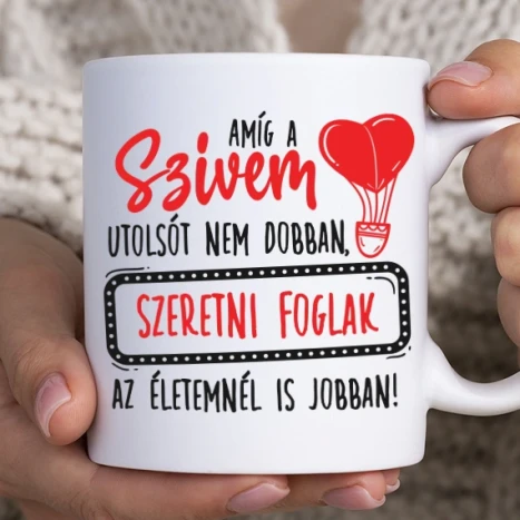 Fehér bögre - Szeretni foglak