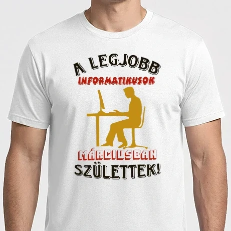 Férfi Imperial póló - Informatikus férfi szülinapja március színezhető