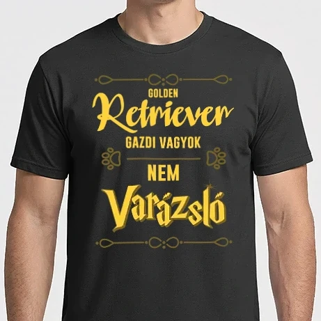 Férfi Imperial póló - Gazdi vagyok nem varázsló artboard Golden Retriever