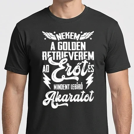 Férfi Imperial póló - Nekem a kutyám ad erőt  Golden Retriever