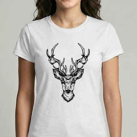 Női Imperial póló - Színezhető szarvas minta