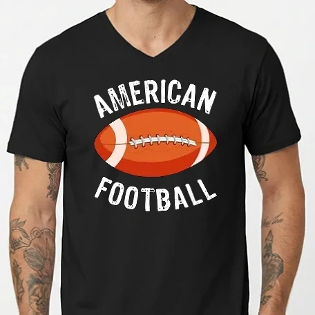 Férfi V-nyakú póló - American football