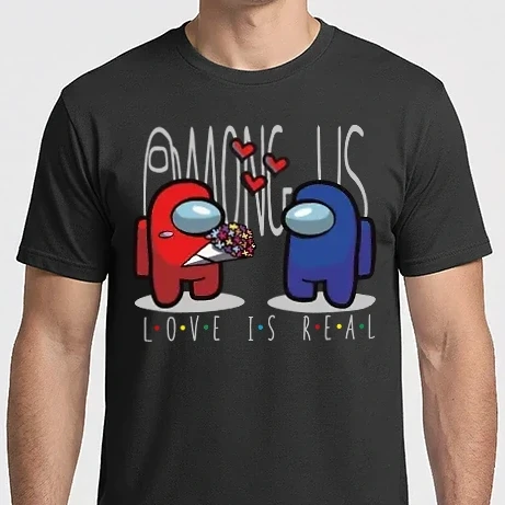 Férfi Imperial póló - Among us - love is real - a szerelem igazi