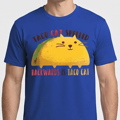 Férfi Imperial póló - Cica - Taco cat visszafelé is olvasva is taco cat 