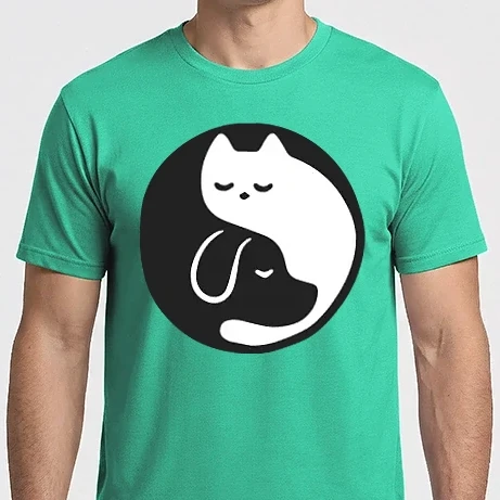 Férfi Imperial póló - CAT- MACSKA - CICA - KUTYA - KUTYUS - DOG - Jin-jang