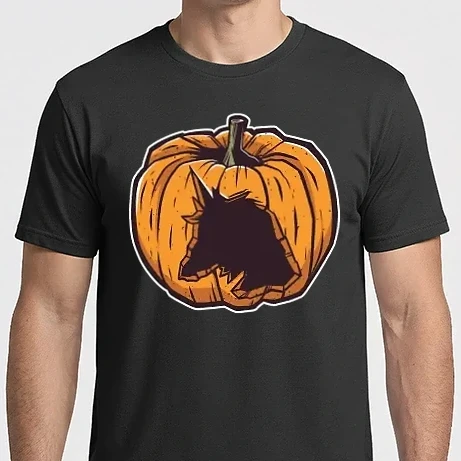 Férfi Imperial póló - Unikornis Halloween Tök