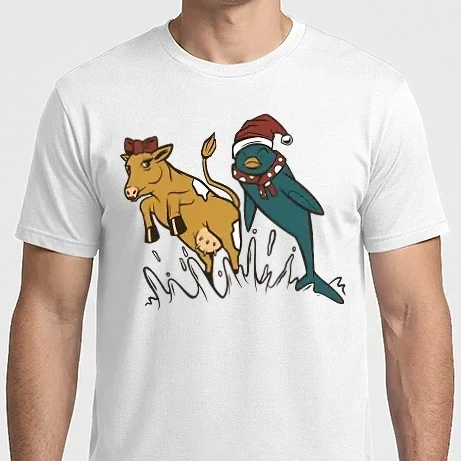 Férfi Imperial póló - Karácsonyi Delfin és Tehén