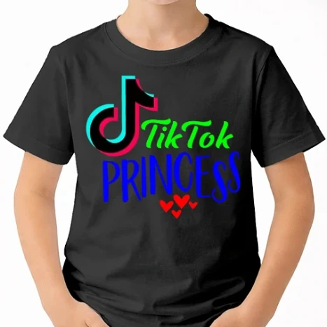 Uniszex gyerek Póló - TikTok Princess színezhető