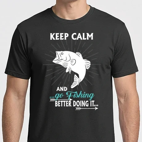 Férfi Imperial póló - Keep calm and go fishing
