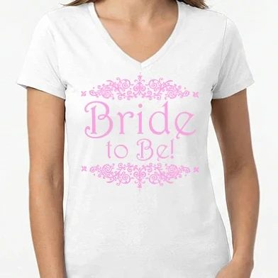 Női V-nyakú póló - Bride to Be! - LBP