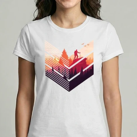Női Imperial póló - Geometric forest