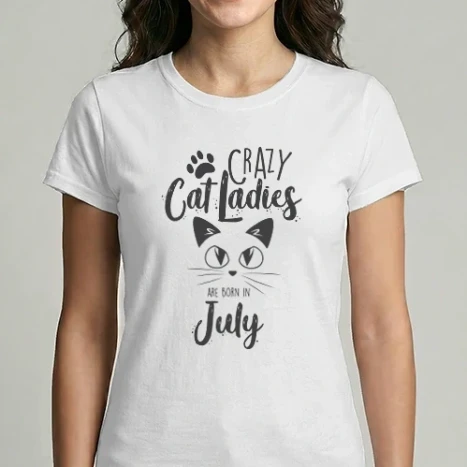 Női Imperial póló - Szülinapos Crazy Cat Ladies JÚLIUS