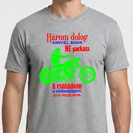 Férfi Imperial póló - Motoros ne packázz színezhető