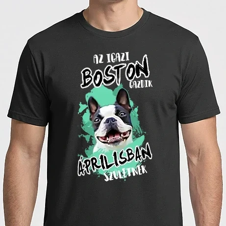 Férfi Imperial póló - Boston terrier Április