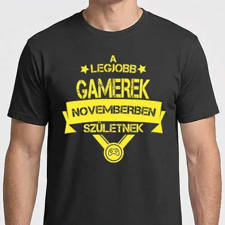 Férfi Imperial póló - Csillagos legjobb szülinapos gamerek NOVEMBER