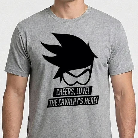Férfi Imperial póló - Overwatch - Tracer - The Cavalry's Here - színezhető