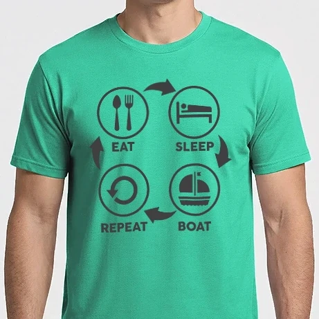 Férfi Imperial póló - Eat, Sleep, Boat, Repeat