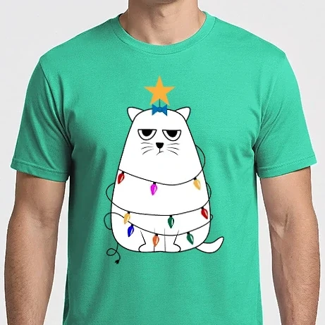 Férfi Imperial póló - Grumpy cat karácsonyfa