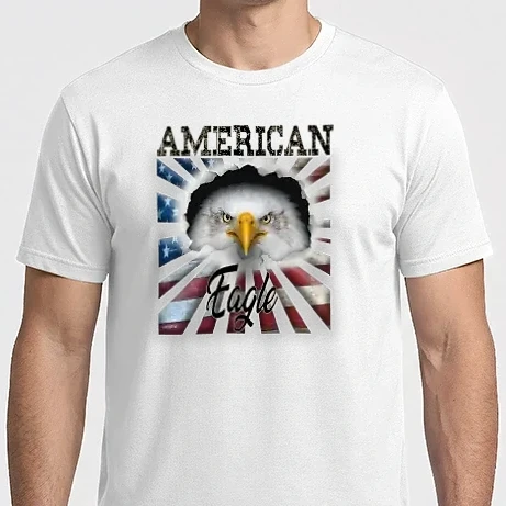 Férfi Imperial póló - Amerikai Sas 3D