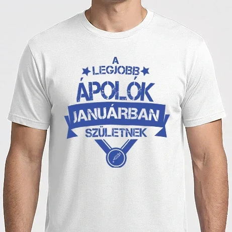 Férfi Imperial póló - Csillagos legjobb szülinapos ápoló JANUÁR