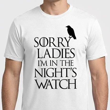Férfi Imperial póló - Trónok Harca - Sorry Ladies I'm in the Night's Watch Crow 3