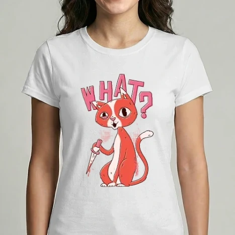 Női Imperial póló - Cat With Knife