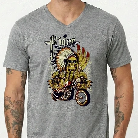Férfi V-nyakú póló - Motorcycle