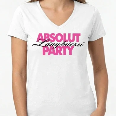 Női V-nyakú póló - Absolut Lánybúcsú - LBP