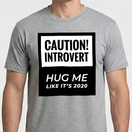 Férfi Imperial póló - Caution Introvert, Hug me like it's 2020