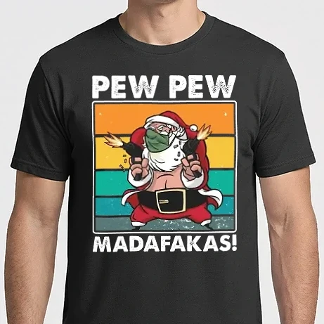 Férfi Imperial póló - Pew Pew Madafakas Santa Télapó