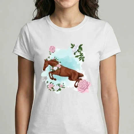 Női Imperial póló - Ló  rózsák