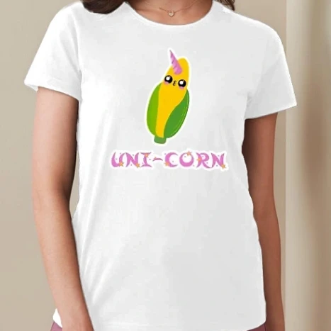Női prémium kerek nyakú póló  - Uni-Corn