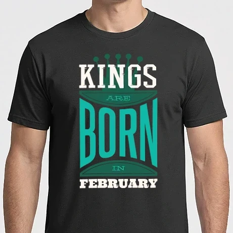 Férfi Imperial póló - Kings are born in February