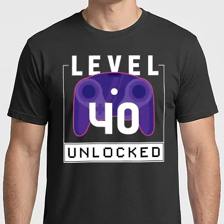 Férfi Imperial póló - Level 40 Unlocked Gamer Születésnap
