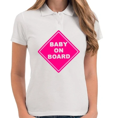Női galléros póló - Baby on board