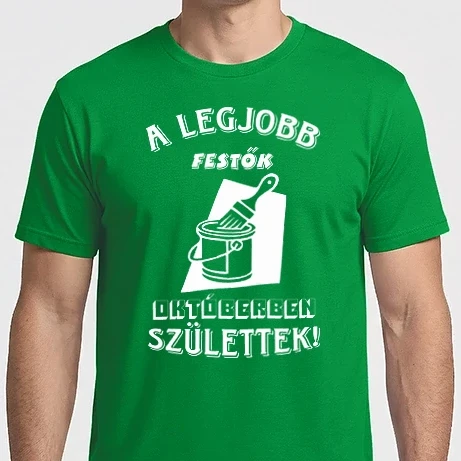 Férfi Imperial póló - Festő szülinap fehér