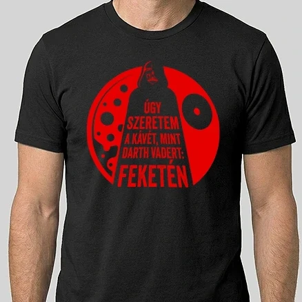 Férfi Alap póló - Darth Vader és a kávé (szinezhető)