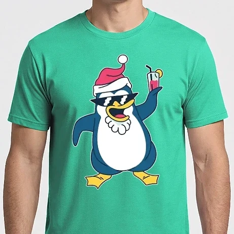 Férfi Imperial póló - Karácsonyi Pingvin